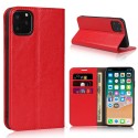 iPhone 11 Pro Max Etui Portefeuille en Cuir - Rouge