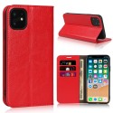 iPhone 11 Etui Portefeuille en Cuir - Rouge