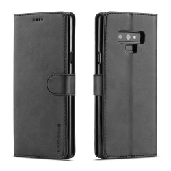 Samsung Galaxy Note 9 Wallet Stand Leather Protective Case - Black