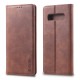 Samsung Galaxy S10 Retro style Wallet Stand Leather Protective Case - Brown