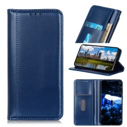 Samsung Galaxy S10 Etui Portefeuille en cuir - Bleu