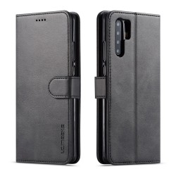 Huawei P30 Pro Leather Wallet Case - Black