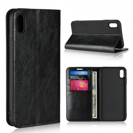 iPhone XS Max Blue Moon Wallet Leather Case - Black